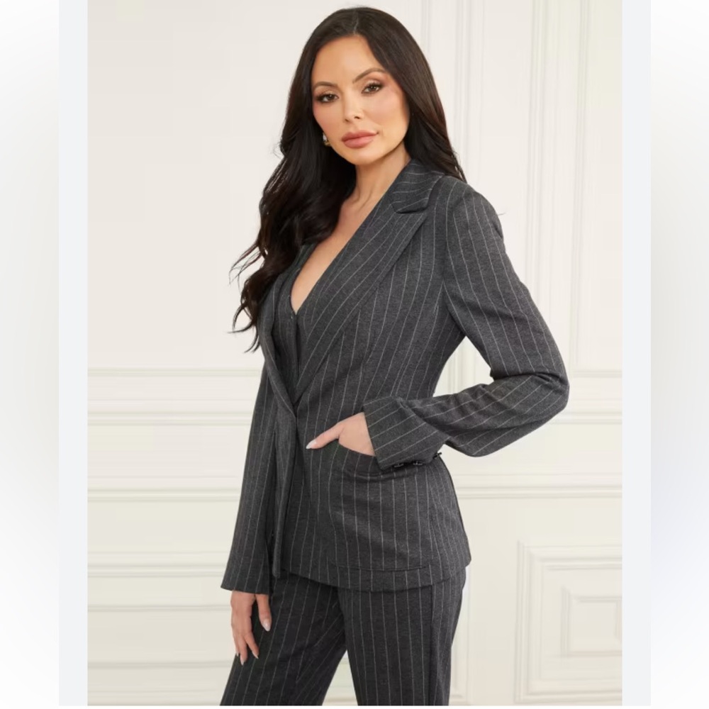 Marciano Dark Navy Stripe Suite Jacket - Size S (6)